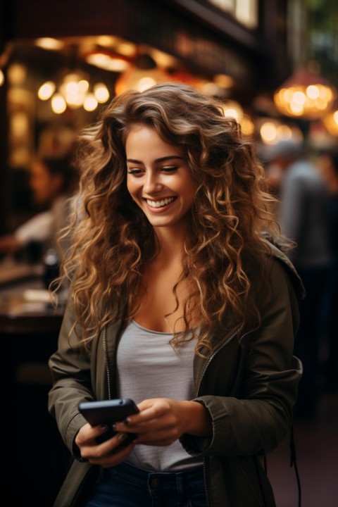 Happy Woman Holding a Mobile Phone (4)