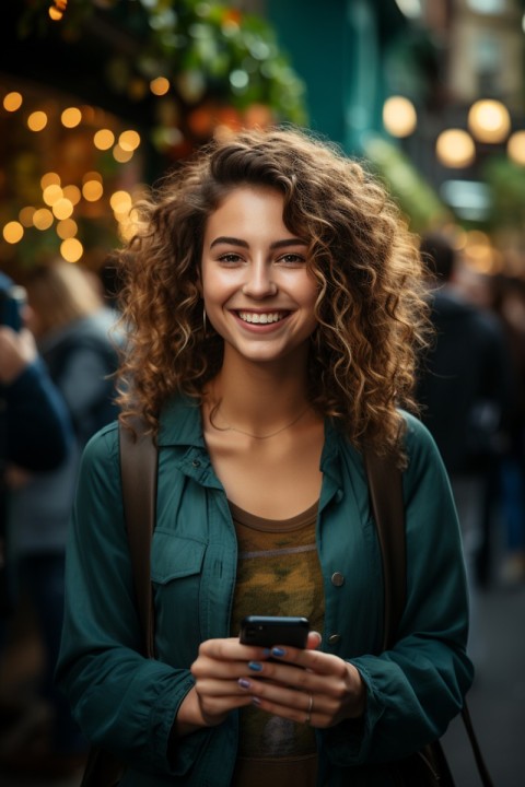 Happy Woman Holding a Mobile Phone (2)