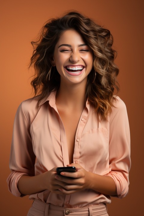 Happy Woman Holding a Mobile Phone (52)