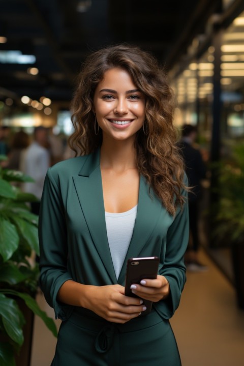 Happy Woman Holding a Mobile Phone (122)