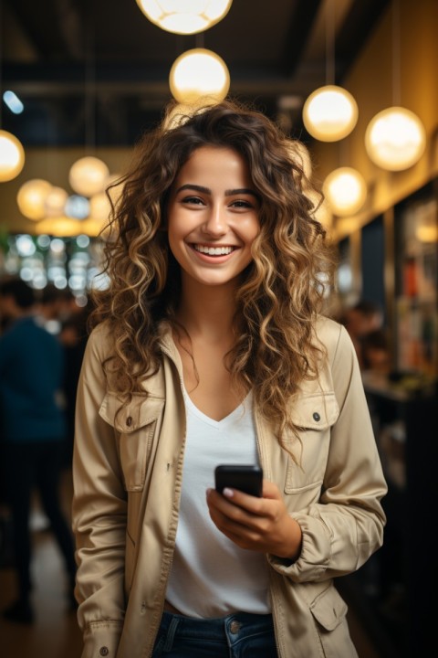 Happy Woman Holding a Mobile Phone (133)
