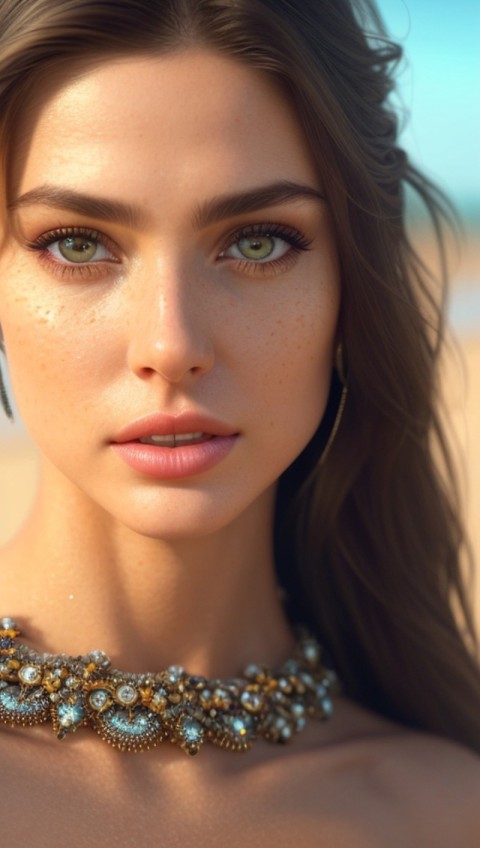 AI Generated Beautiful woman wearing trendy clothing at a beach (22)