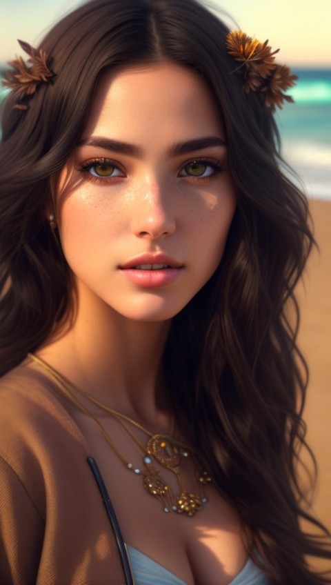 AI Generated Beautiful woman wearing trendy clothing at a beach (16)