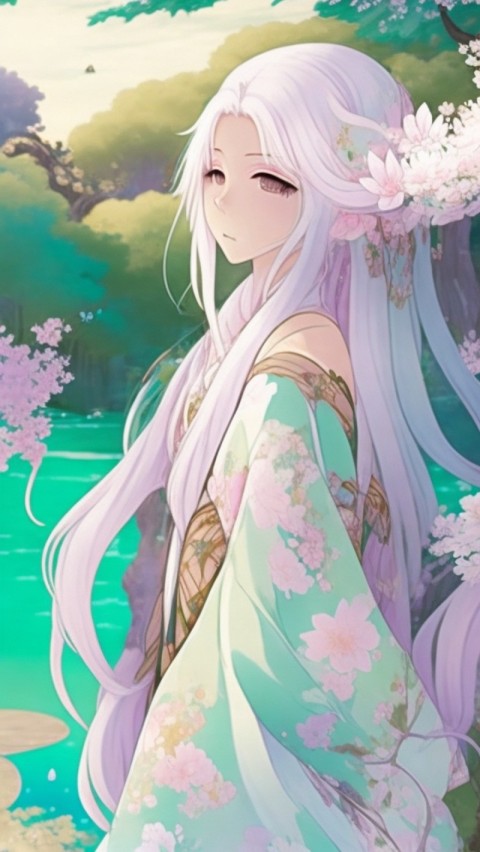 AI Generated Anime Women Girl Aesthetic  Wallpapers Mobile  (60)
