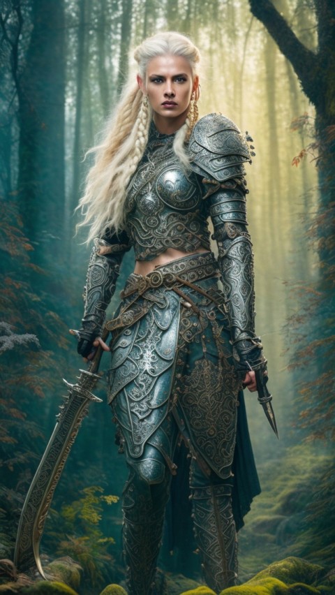 AI generated warrior woman wallpaper mobile background (27)