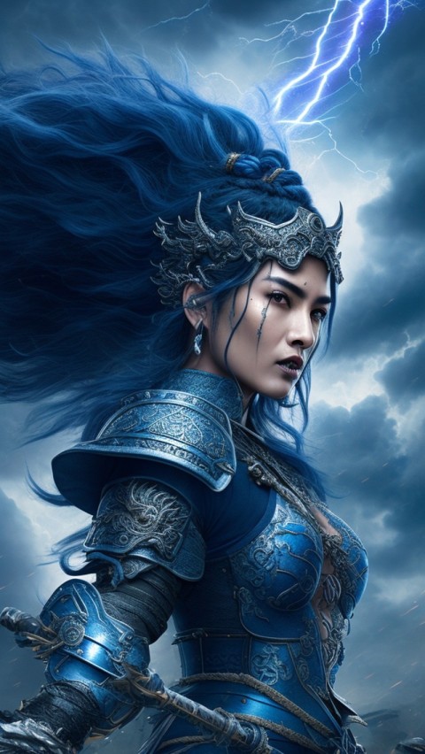 AI generated warrior woman wallpaper mobile background (20)