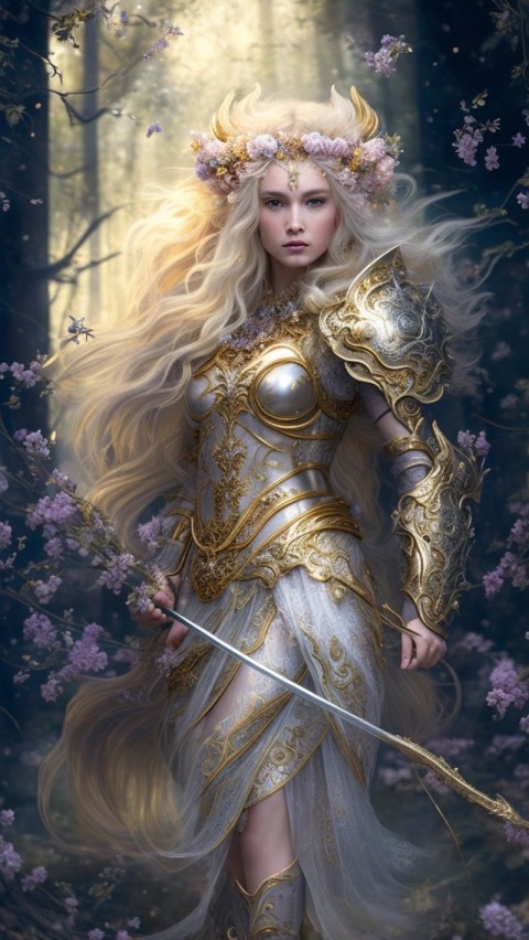AI generated warrior woman wallpaper mobile background (38)