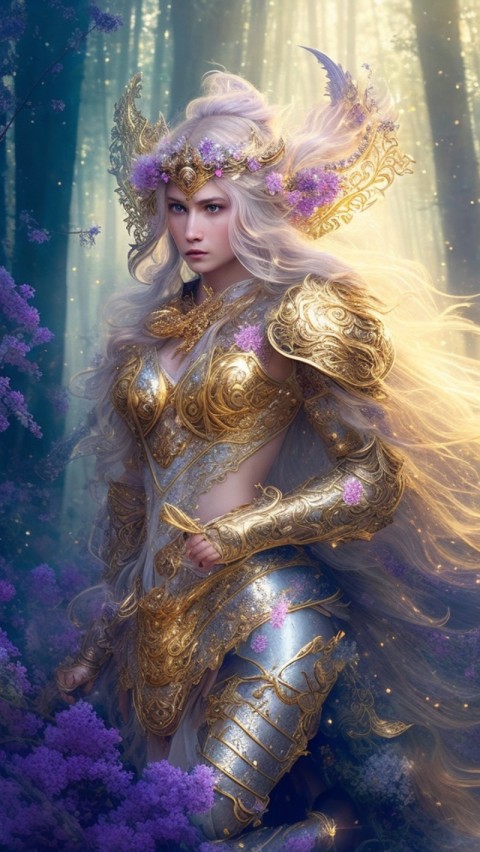 AI generated warrior woman wallpaper mobile background (40)