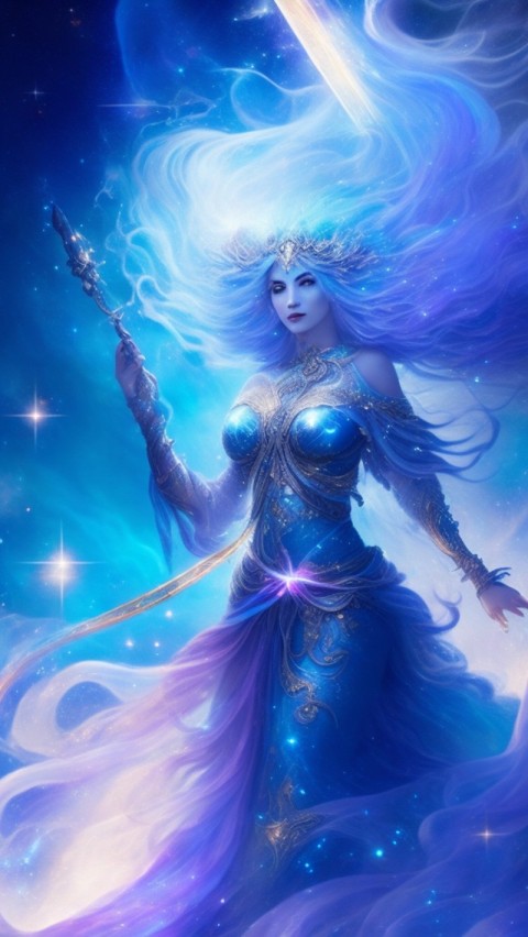 AI generated warrior woman wallpaper mobile background (51)
