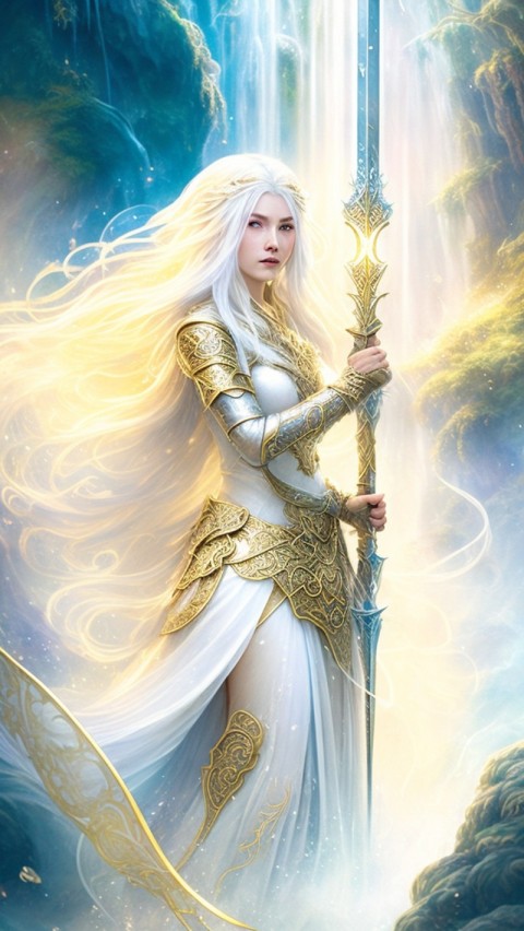 AI generated warrior woman wallpaper mobile background (73)