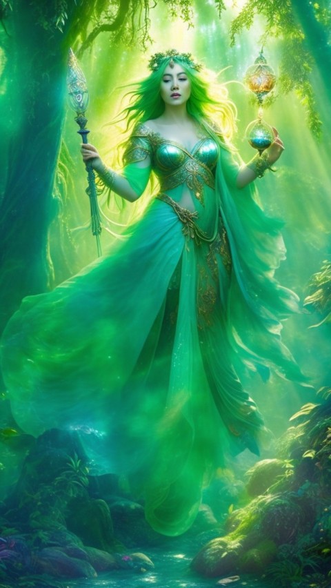 AI generated warrior woman wallpaper mobile background (48)