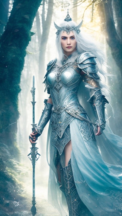 AI generated warrior woman wallpaper mobile background (79)