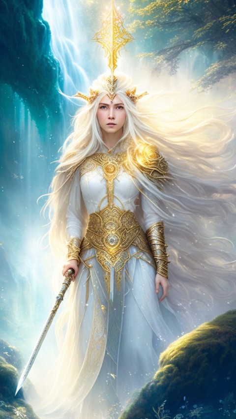 AI generated warrior woman wallpaper mobile background (72)