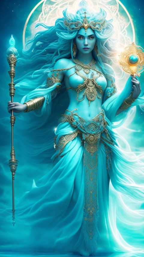 AI generated warrior woman wallpaper mobile background (46)