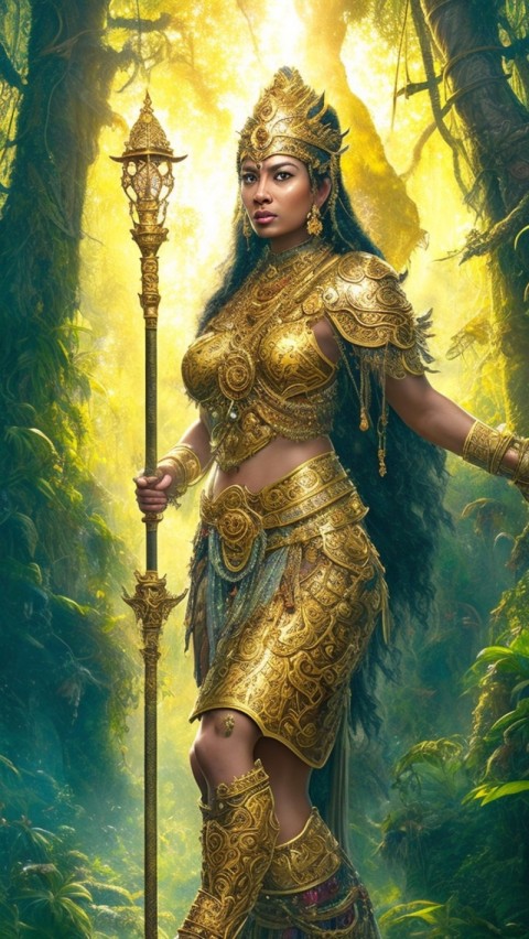 AI generated warrior woman wallpaper mobile background (74)