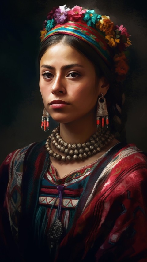 AI Generated  Traditional Vintage Mexican Women Portraits (11)
