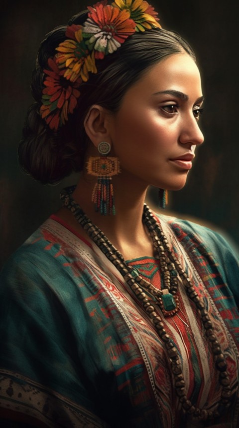 AI Generated  Traditional Vintage Mexican Women Portraits (12)