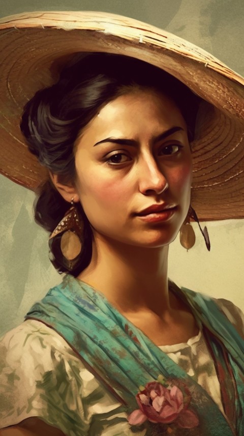 AI Generated  Traditional Vintage Mexican Women Portraits (1)
