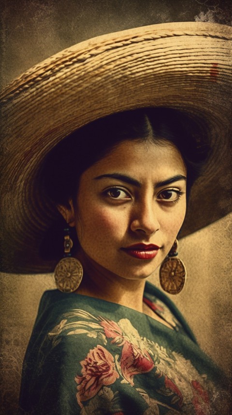 AI Generated  Traditional Vintage Mexican Women Portraits (16)