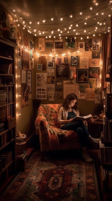 Girl Reading Book Aesthetic Vintage Feel (65)