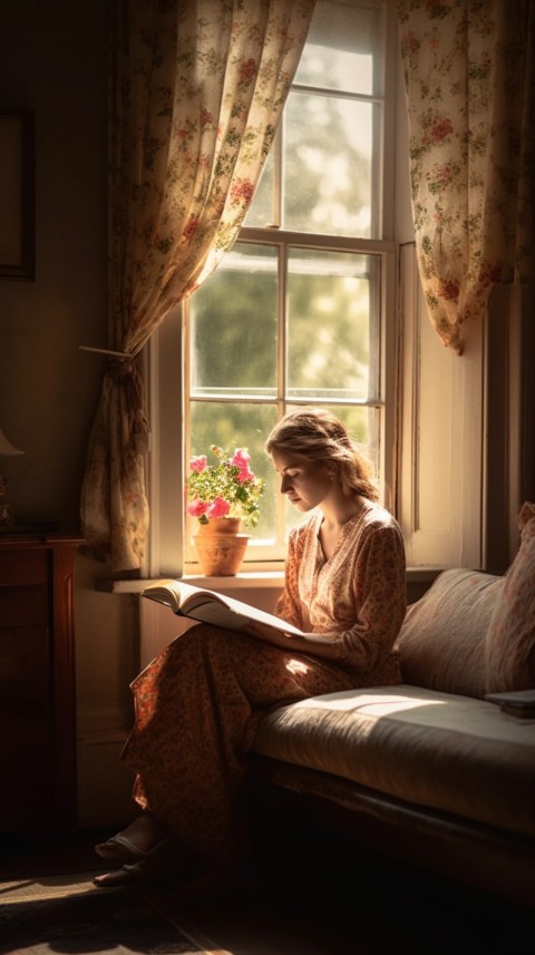 Girl Reading Book Aesthetic Vintage Feel (138)