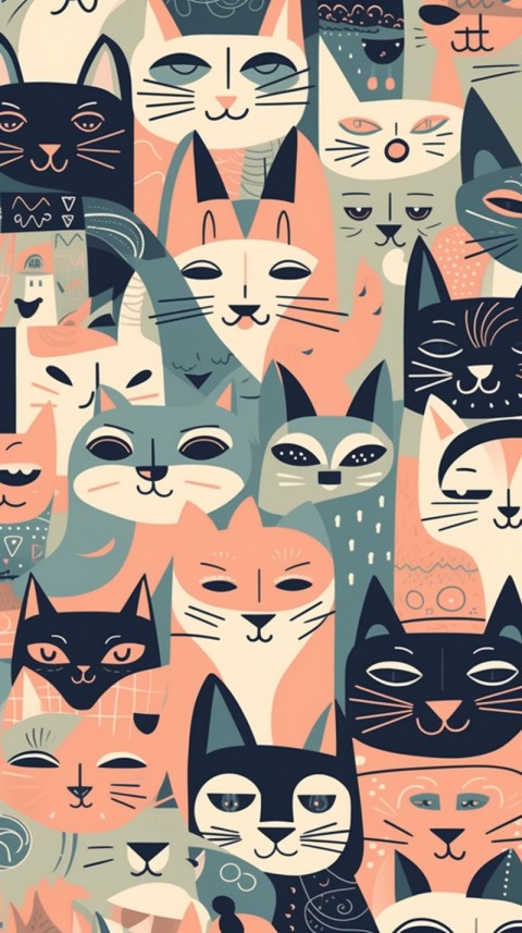 Cute Cat Seamless Pattern Aesthetic (67)