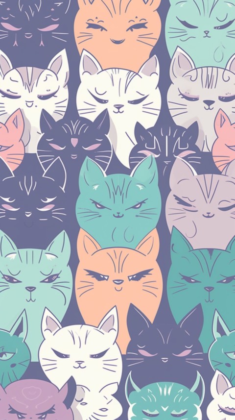 Cute Cat Seamless Pattern Aesthetic (111)