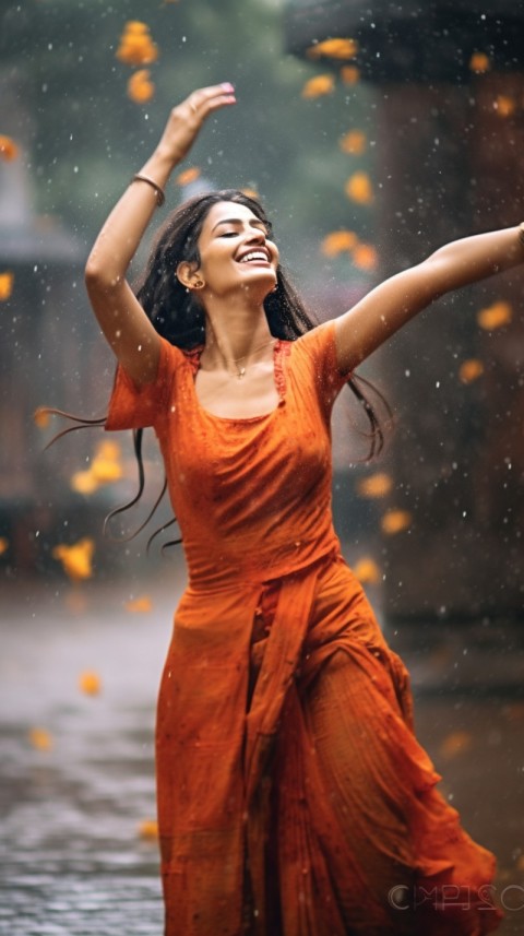 Happy Woman Dancing In The Rain Aesthetic (16)