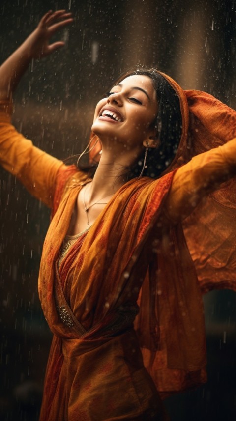 Happy Woman Dancing In The Rain Aesthetic (22)