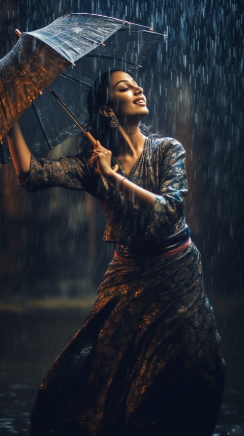 Happy Woman Dancing In The Rain Aesthetic (26)