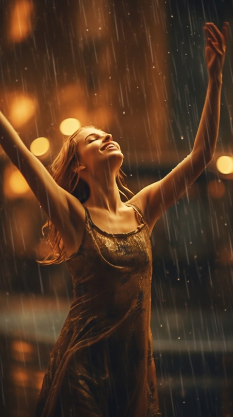 Happy Woman Dancing In The Rain Aesthetic (63)