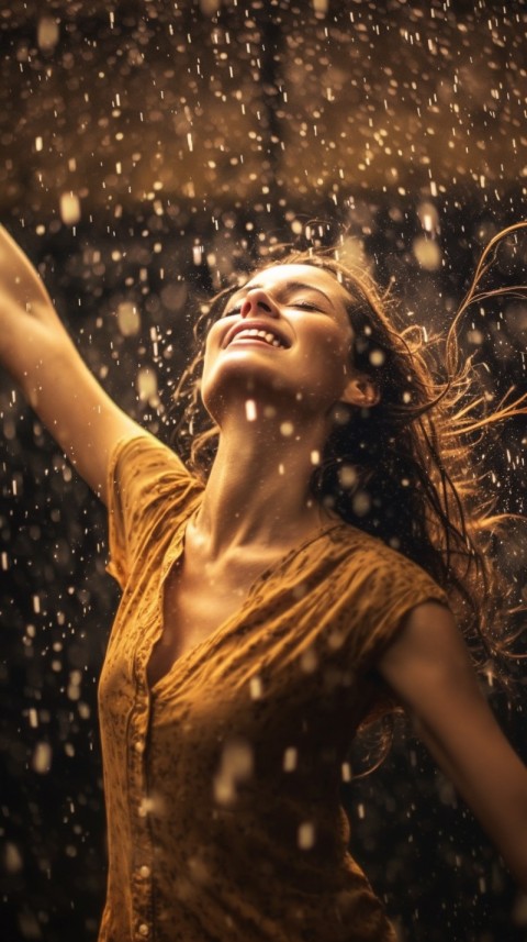 Happy Woman Dancing In The Rain Aesthetic (67)