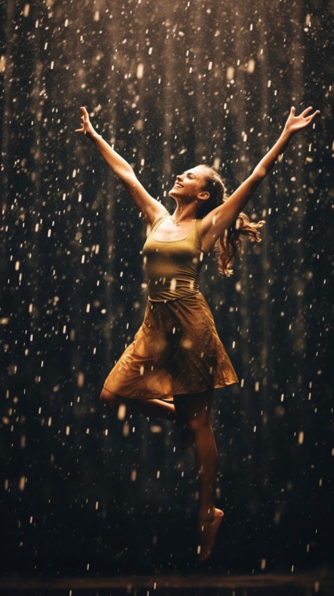 Happy Woman Dancing In The Rain Aesthetic (71)