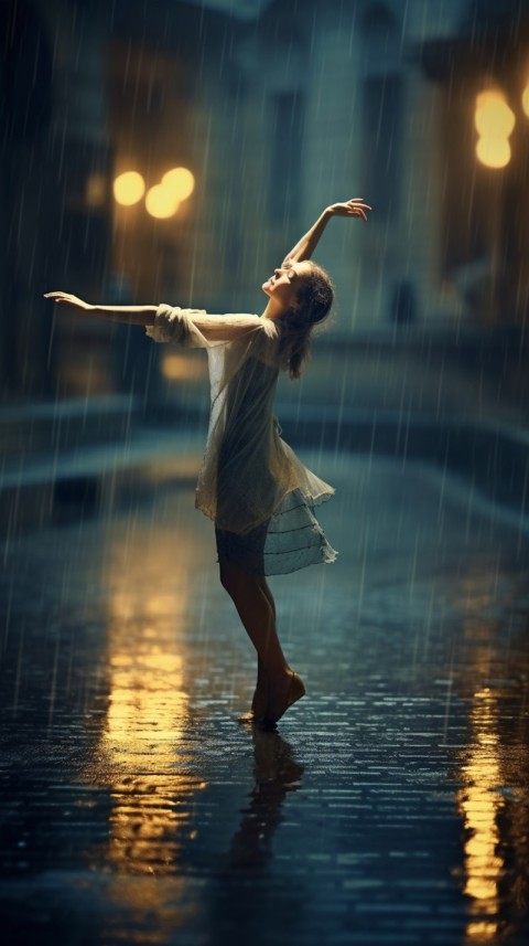 Happy Woman Dancing In The Rain Aesthetic (77)
