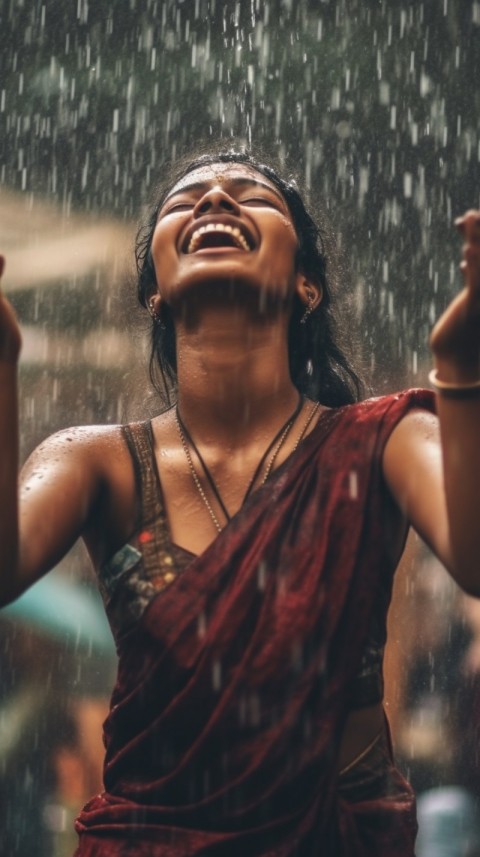 Happy Woman Dancing In The Rain Aesthetic (96)