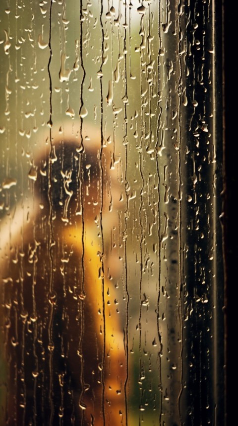 Woman Looking Out Of Window With Rain Feeling Lonely  Aesthetic (147)