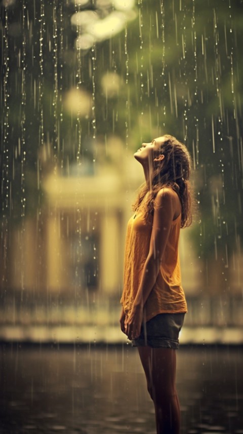 Woman Looking Out Of Window With Rain Feeling Lonely  Aesthetic (156)