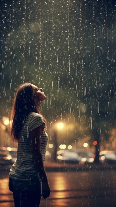 Woman Looking Out Of Window With Rain Feeling Lonely  Aesthetic (174)