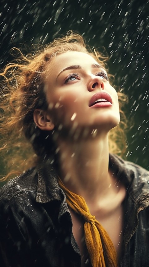 Woman Looking Out Of Window With Rain Feeling Lonely  Aesthetic (195)