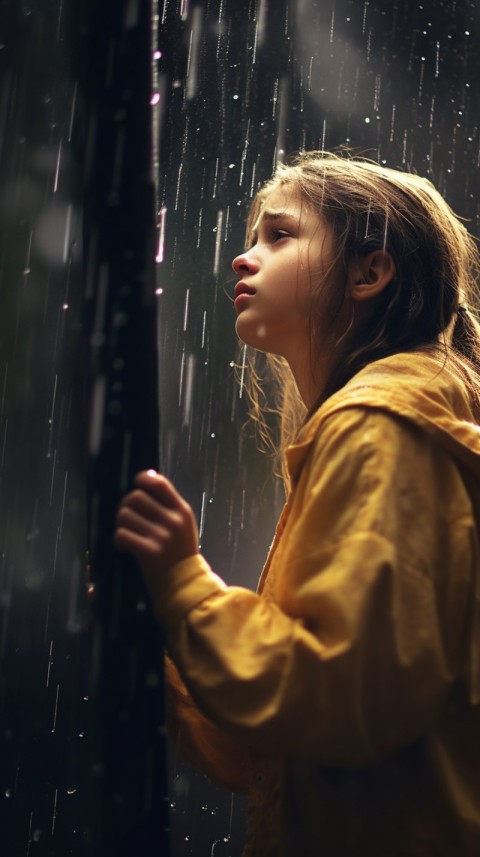 Woman Looking Out Of Window With Rain Feeling Lonely  Aesthetic (169)