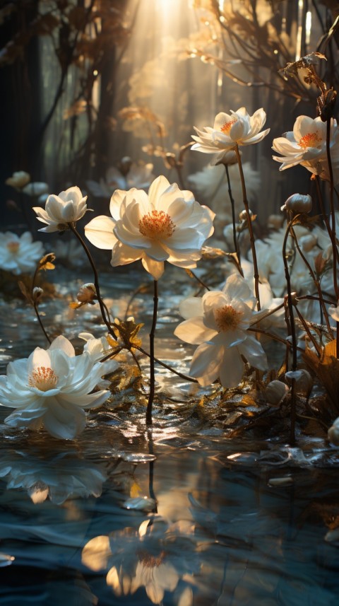 Beautiful White Calm Flower Aesthetics (502)