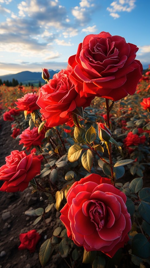 Red Flowers & Clouds Aesthetic Wallpapers - Flowers Wallpapers