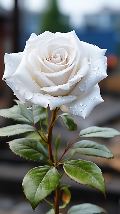 Beautiful White  Rose Flower Aesthetics (21)
