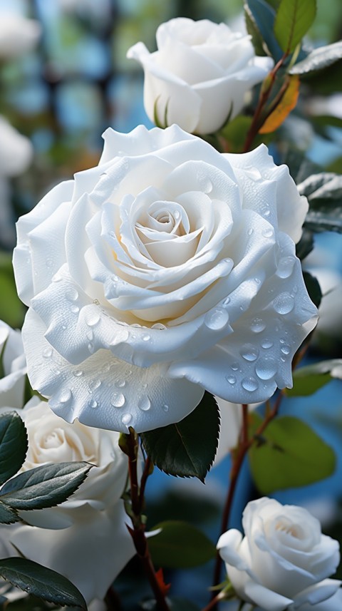 Beautiful White  Rose Flower Aesthetics (1)
