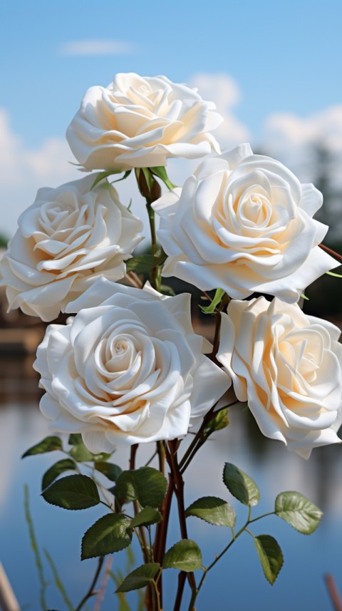 Beautiful White  Rose Flower Aesthetics (67)