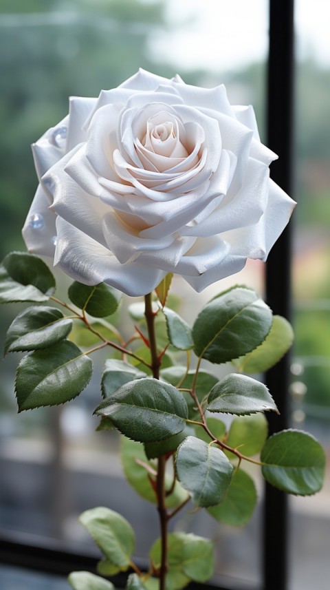 Beautiful White  Rose Flower Aesthetics (142)