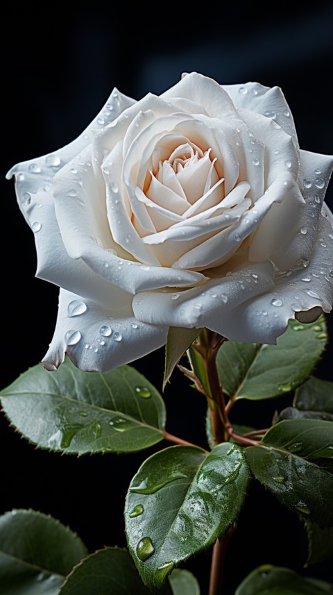 Beautiful White  Rose Flower Aesthetics (147)
