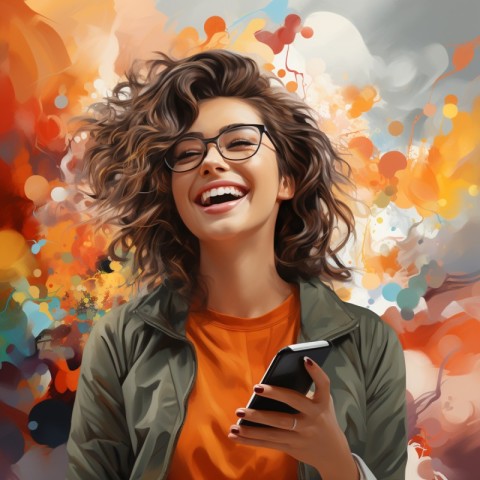 Happy Woman Holding a Mobile Phone (9)