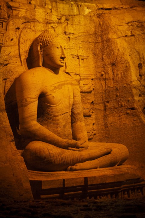 Large Stone Carved Sitting Buddha Statues at Polonnaruwa Gal Viharaya (4)