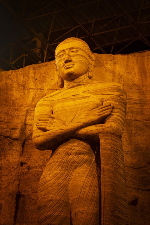 Large Stone Carved Standing Buddha Statues at Polonnaruwa Gal Viharaya (1)